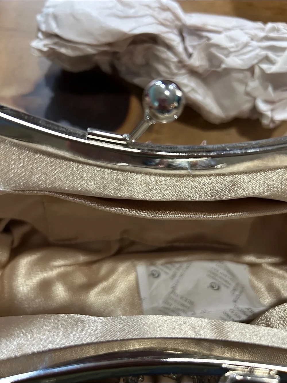 Gold Beaded Crystal Evening Clutch Purse Formal Wedding Prom Handbag